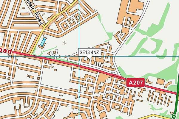 SE18 4NZ map - OS VectorMap District (Ordnance Survey)
