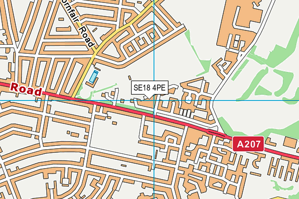 SE18 4PE map - OS VectorMap District (Ordnance Survey)