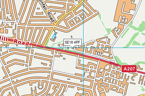 SE18 4PF map - OS VectorMap District (Ordnance Survey)