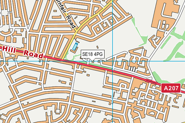 SE18 4PG map - OS VectorMap District (Ordnance Survey)