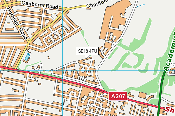 SE18 4PU map - OS VectorMap District (Ordnance Survey)