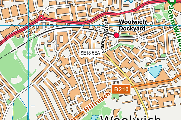 SE18 5EA map - OS VectorMap District (Ordnance Survey)