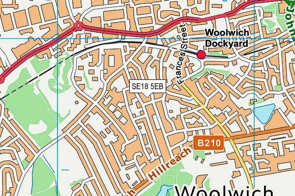 SE18 5EB map - OS VectorMap District (Ordnance Survey)