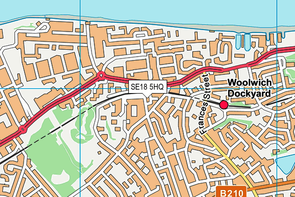SE18 5HQ map - OS VectorMap District (Ordnance Survey)