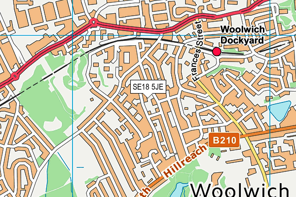Woodhill Primary School map (SE18 5JE) - OS VectorMap District (Ordnance Survey)