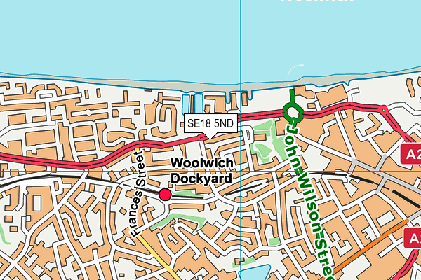 SE18 5ND map - OS VectorMap District (Ordnance Survey)
