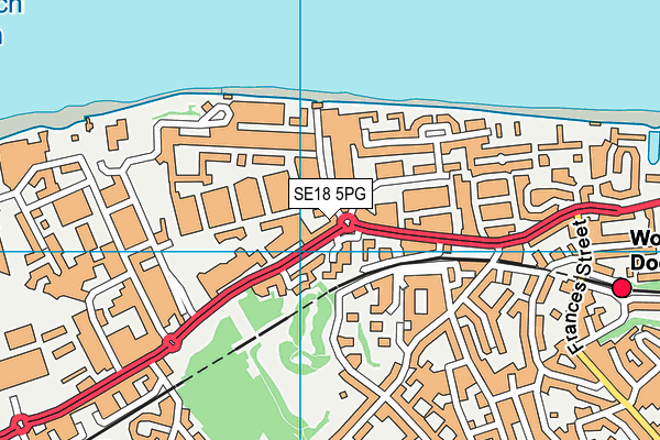 SE18 5PG map - OS VectorMap District (Ordnance Survey)