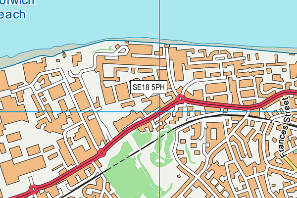 SE18 5PH map - OS VectorMap District (Ordnance Survey)