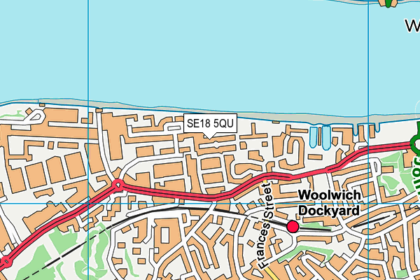 SE18 5QU map - OS VectorMap District (Ordnance Survey)