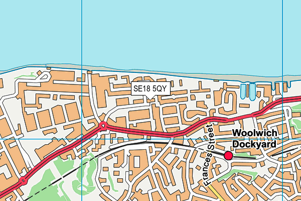 SE18 5QY map - OS VectorMap District (Ordnance Survey)