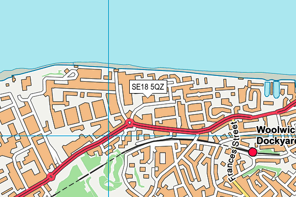 SE18 5QZ map - OS VectorMap District (Ordnance Survey)