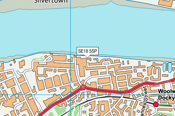 SE18 5SP map - OS VectorMap District (Ordnance Survey)