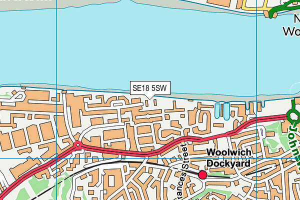 SE18 5SW map - OS VectorMap District (Ordnance Survey)