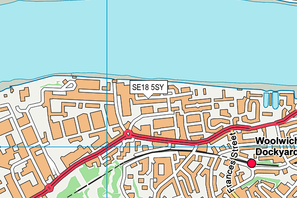 SE18 5SY map - OS VectorMap District (Ordnance Survey)