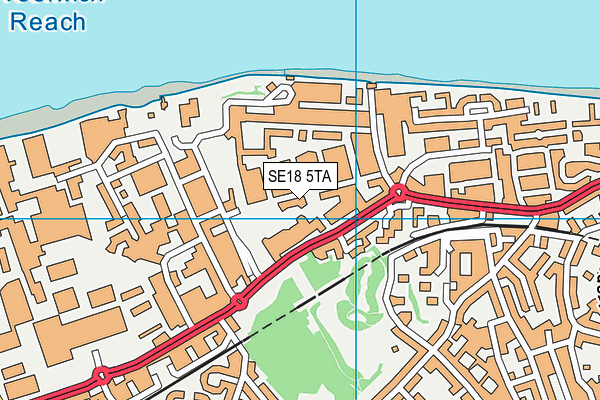 SE18 5TA map - OS VectorMap District (Ordnance Survey)