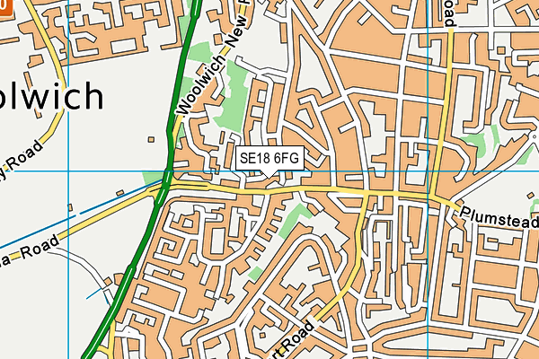 SE18 6FG map - OS VectorMap District (Ordnance Survey)