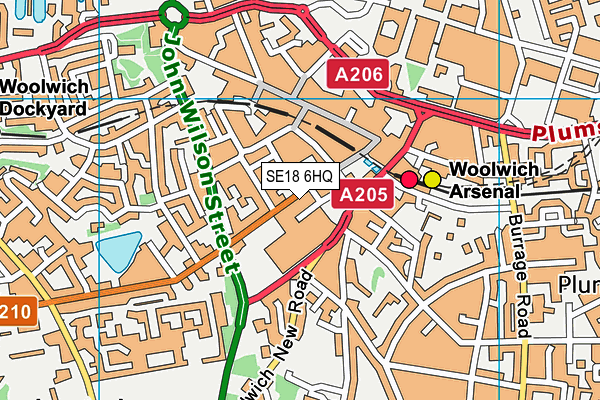 SE18 6HQ map - OS VectorMap District (Ordnance Survey)