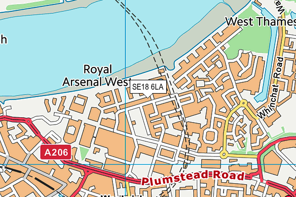 SE18 6LA map - OS VectorMap District (Ordnance Survey)