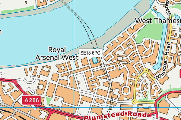 SE18 6PG map - OS VectorMap District (Ordnance Survey)