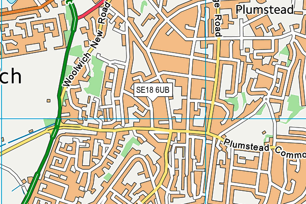 SE18 6UB map - OS VectorMap District (Ordnance Survey)