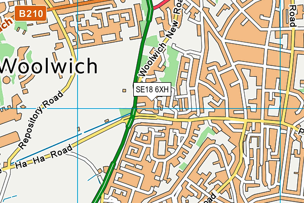 SE18 6XH map - OS VectorMap District (Ordnance Survey)