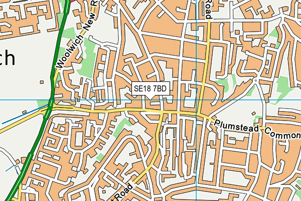 SE18 7BD map - OS VectorMap District (Ordnance Survey)