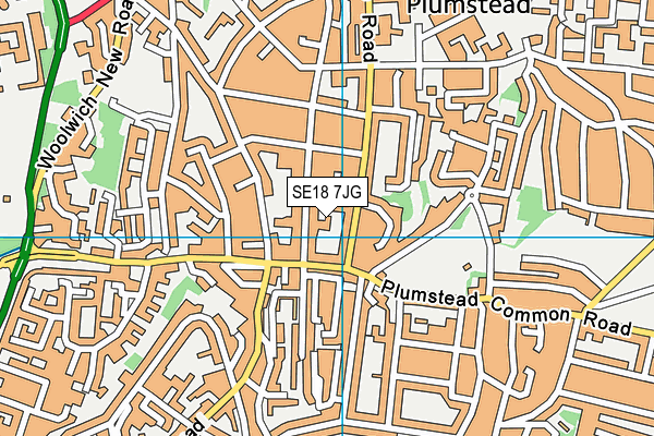 SE18 7JG map - OS VectorMap District (Ordnance Survey)