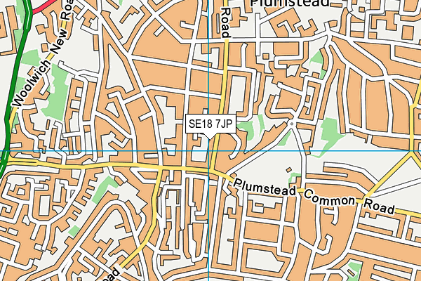 SE18 7JP map - OS VectorMap District (Ordnance Survey)