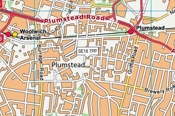 SE18 7PP map - OS VectorMap District (Ordnance Survey)