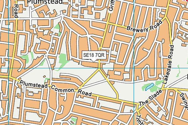SE18 7QR map - OS VectorMap District (Ordnance Survey)