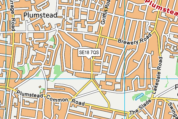 SE18 7QS map - OS VectorMap District (Ordnance Survey)