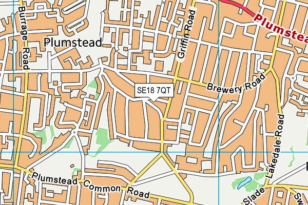 SE18 7QT map - OS VectorMap District (Ordnance Survey)