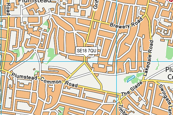 SE18 7QU map - OS VectorMap District (Ordnance Survey)