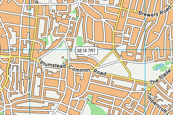 SE18 7RT map - OS VectorMap District (Ordnance Survey)