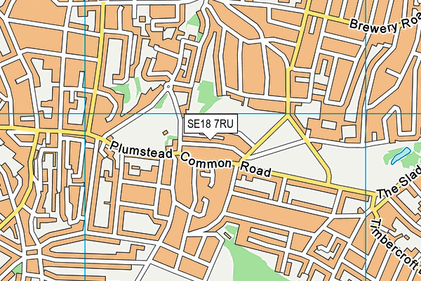 SE18 7RU map - OS VectorMap District (Ordnance Survey)