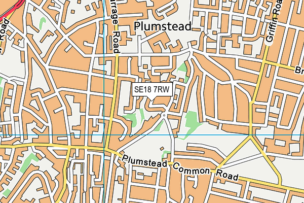 SE18 7RW map - OS VectorMap District (Ordnance Survey)