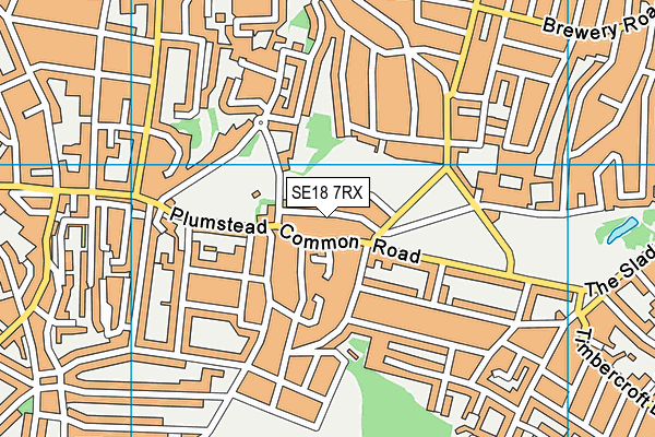 SE18 7RX map - OS VectorMap District (Ordnance Survey)