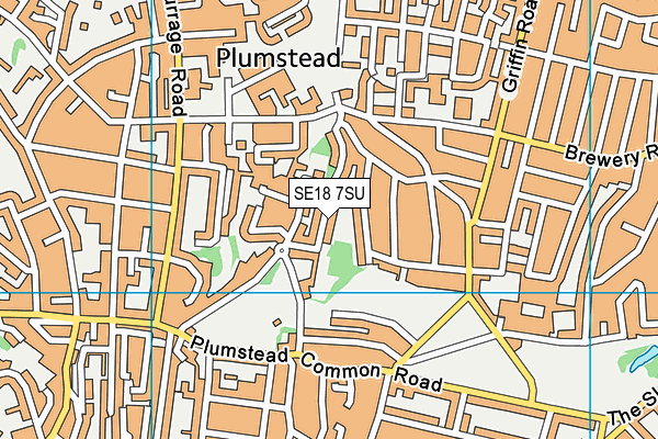 SE18 7SU map - OS VectorMap District (Ordnance Survey)