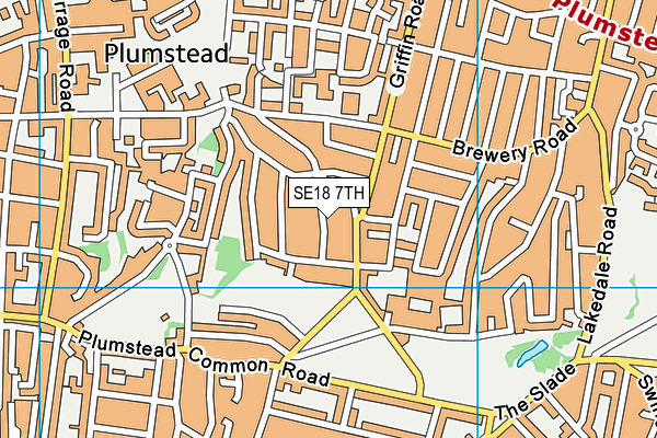 SE18 7TH map - OS VectorMap District (Ordnance Survey)
