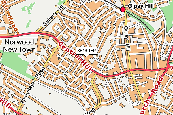 SE19 1EP map - OS VectorMap District (Ordnance Survey)