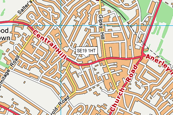 SE19 1HT map - OS VectorMap District (Ordnance Survey)