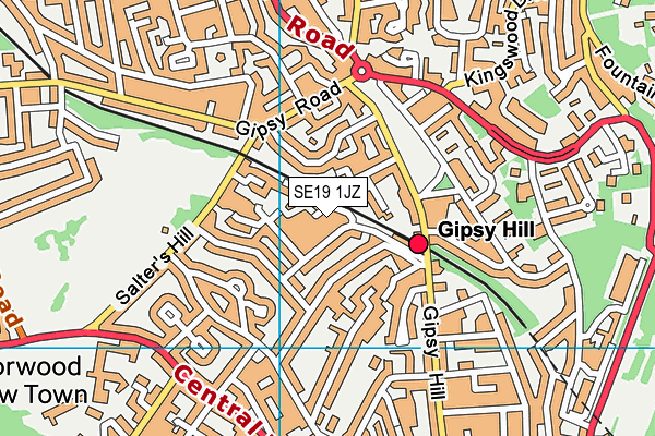 SE19 1JZ map - OS VectorMap District (Ordnance Survey)