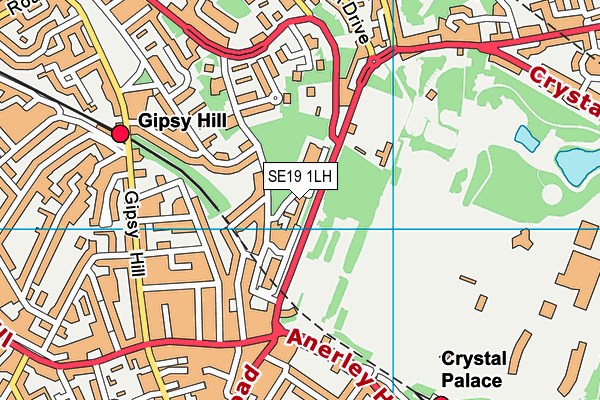 SE19 1LH map - OS VectorMap District (Ordnance Survey)