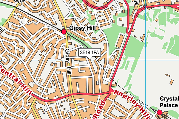 Paxton Primary School map (SE19 1PA) - OS VectorMap District (Ordnance Survey)