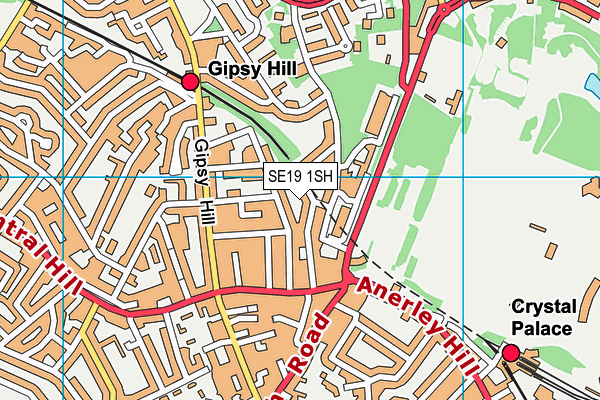 SE19 1SH map - OS VectorMap District (Ordnance Survey)