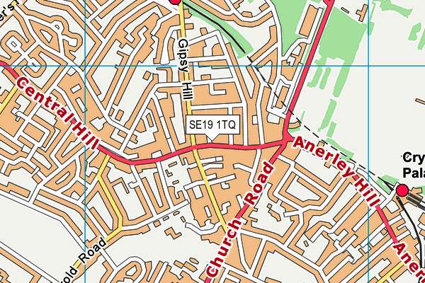 SE19 1TQ map - OS VectorMap District (Ordnance Survey)