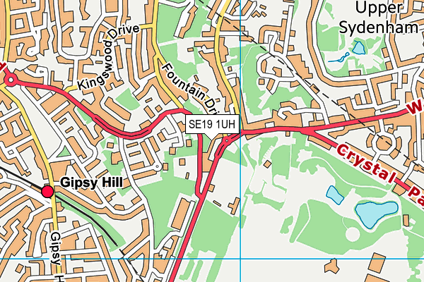 SE19 1UH map - OS VectorMap District (Ordnance Survey)