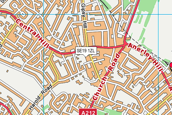 SE19 1ZL map - OS VectorMap District (Ordnance Survey)