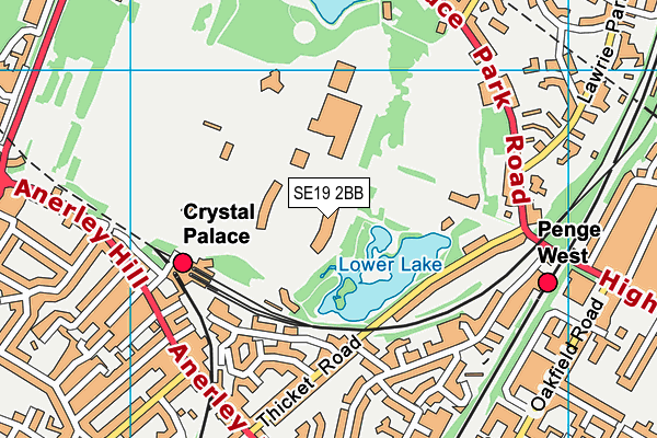 Crystal Palace National Sports Centre map (SE19 2BB) - OS VectorMap District (Ordnance Survey)