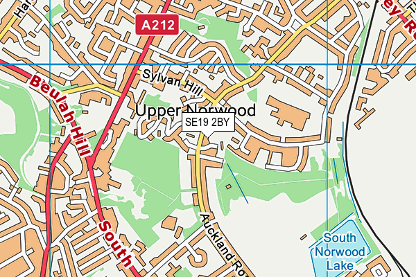SE19 2BY map - OS VectorMap District (Ordnance Survey)